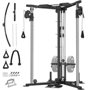 Cable Crossover Machine with Dual Pulley System for Home Gym